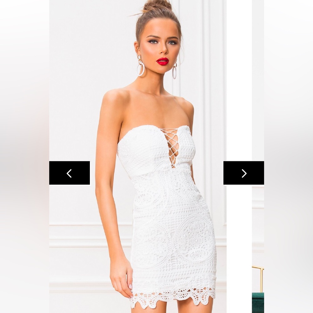 Superdown Lilian Lace Dress in white